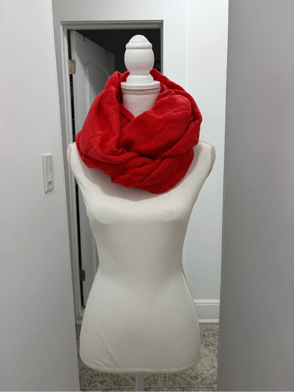 Red Orange Infinity Scarf - Bold Pop of Color!